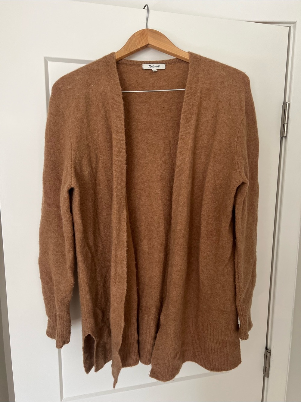 Madewell Women's Cozy Open-Front Cardigan - Brown/mustard